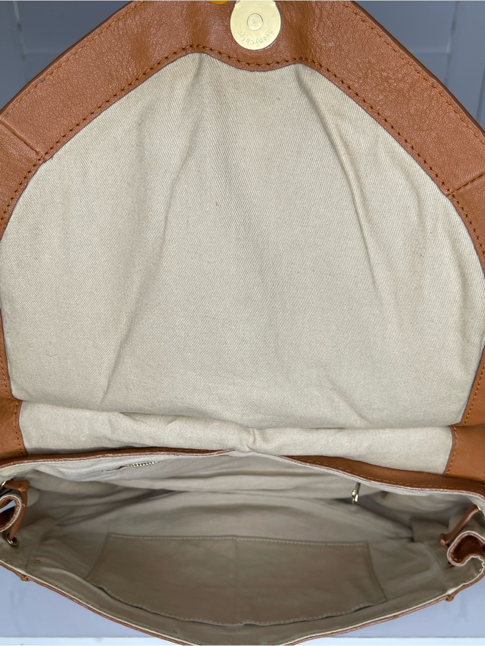 See By Chloe Cognac Brown Leather Tassel Saddle Shoulder Bag - Picture 10 of 16